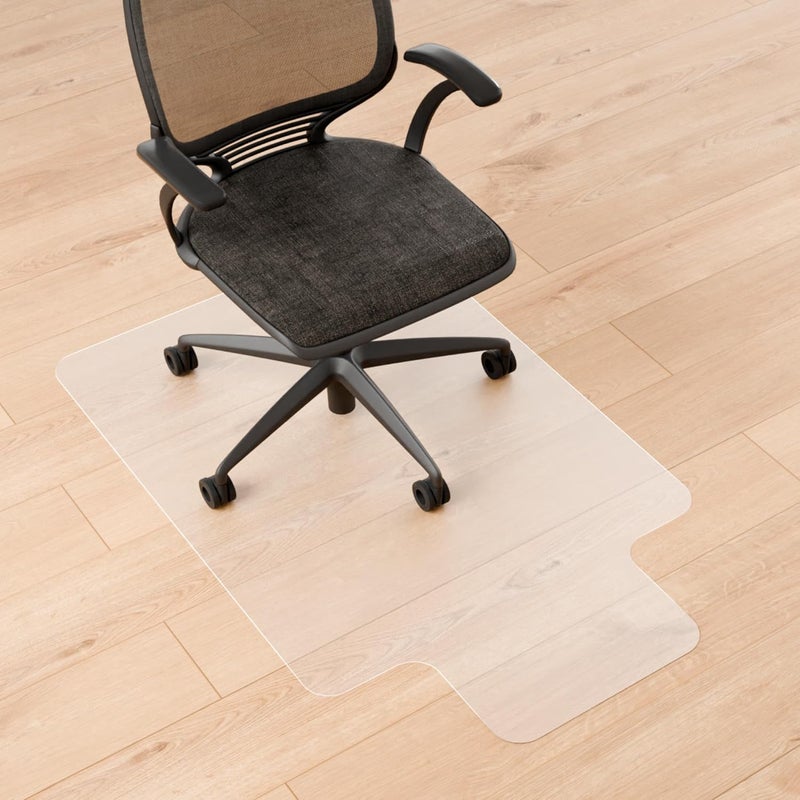 Naturei Chair Mat for Hard Floors – 48" x 30" Clear Plastic Desk Chair Mat, Easy Glide Office Floor Protector for Rolling Chairs, Under Desk Floor Mat for Home and Office (with Lip) - Image 1